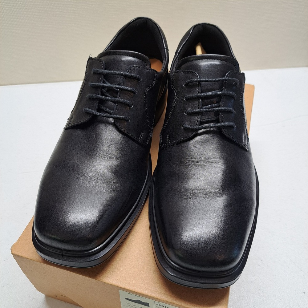 ECCO Mens Shoes 10-10.5 Black Helsinki 2 Leather Derby Dress Shoes 2029-2277